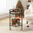 Luna Modern Round Bar Cart With Tempered Glass Shelves And Metal Accents-119666856
