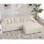 Canapés surdimensionnés en deux pièces, canapé modulaire en L, tissu d'ameublement en velours côtelé, méridienne droite, avec accoudoirs, huit coussins décoratifs, canapé d'angle