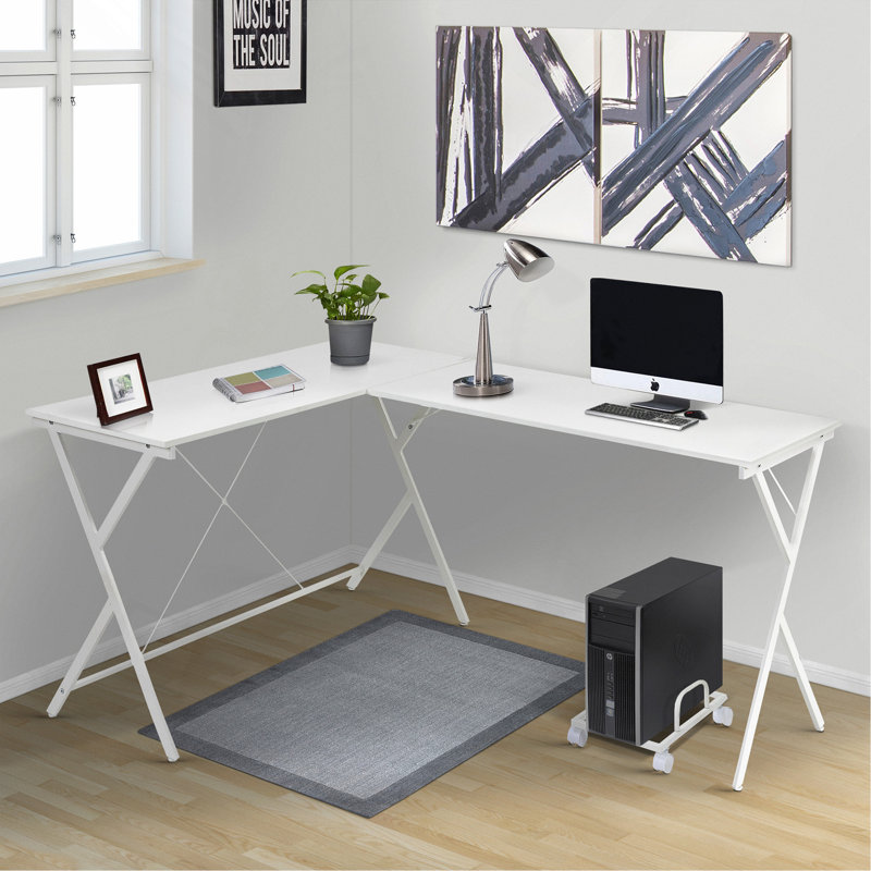 L-Shaped Computer Desk With CPU Holder