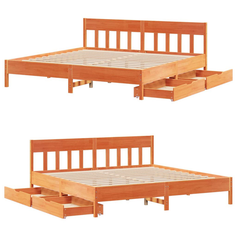 Storage Bed, Wax Brown, Super King (6')