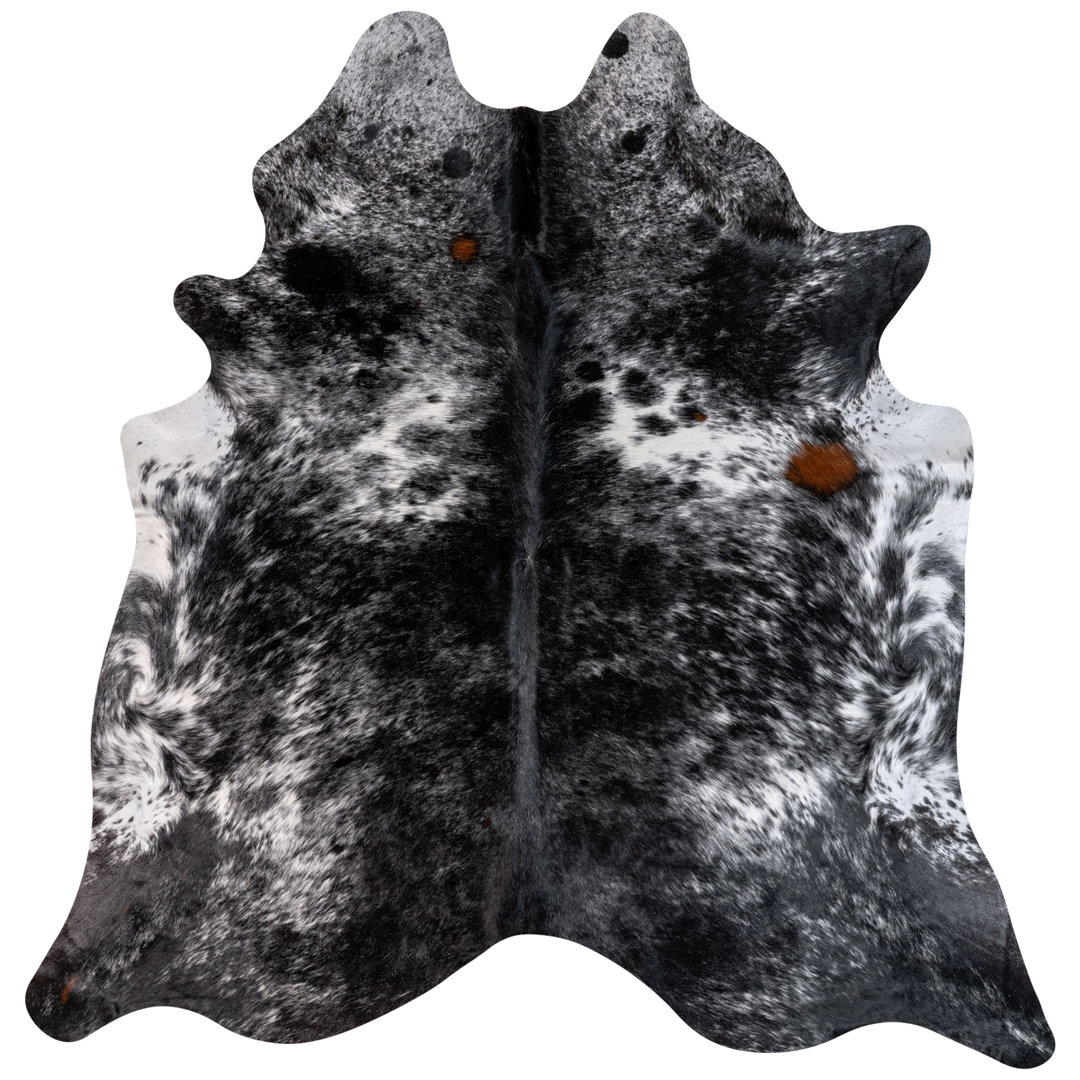 Bullis Black Salt and Pepper Cowhide Rug – Genuine Leather Area Rug’, Perfect for Rustic or Modern Décor Union Rustic Rug 