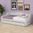 Upholstered Daybed Twin XL Size, Sofa Bed With LED Belt And Trundle, Linen Tufted Day Bed-835330800
