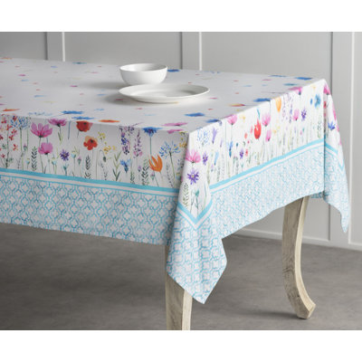 Floral 100% Cotton Square Tablecloth