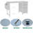 47"Office Desk With Power Outlet,3 Drawers,Side Pocket, Study Desk Easy To Assemble,Frame Stability Reversible For Home Desk, Company Computer Desk, Game Table,Vanity Table,-2131550389