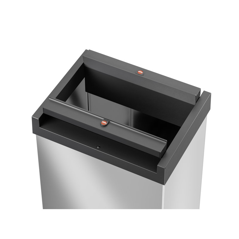 Swing Top Rubbish Bin, Black/stainless steel, 35 L.