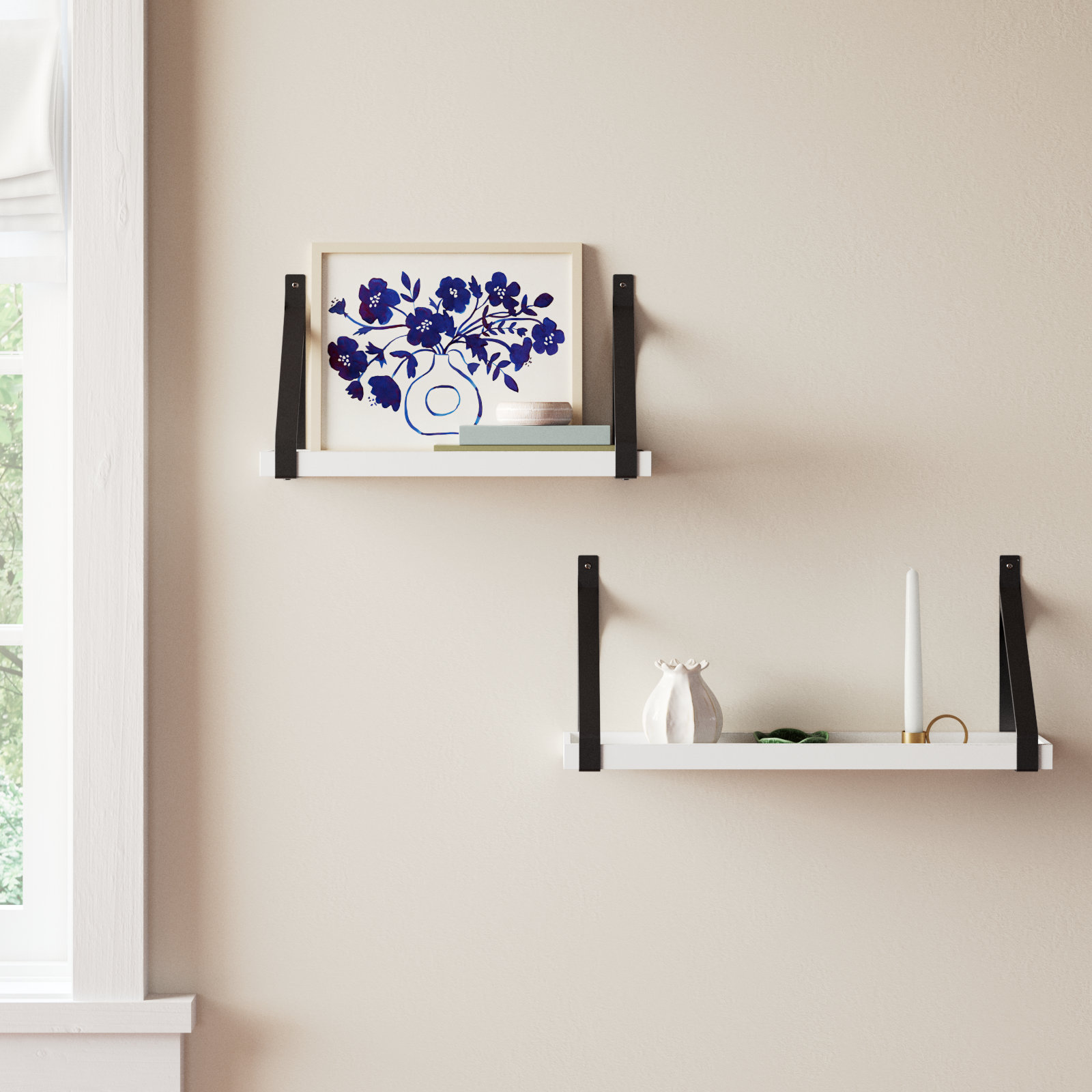 Glenbrook 2 Piece Solid Wood Accent Shelf, White