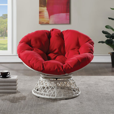 Fauteuil papasan pivotant en polyester touffeté de 40 po Daysi