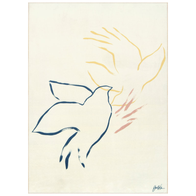 Abstract Flock,Hand Washable Art Area Rug, power-loomed, 100% polyester, 2mm pile, non-slipping back., Rectangle 7'7" x 10'4"