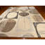 Tapis neutre moderne 8 x 10 | Tapis en laine noué à la main Népal | Motif abstrait de cercle géométrique | Tapis de salon beige Luxury