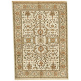 Hand Knotted Wool Area Rug in Gold