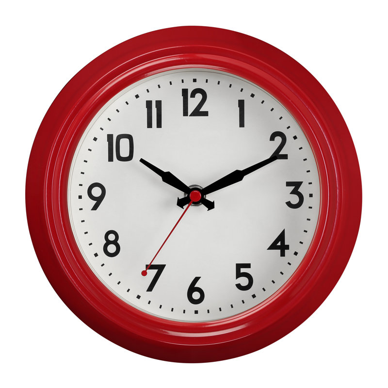 Metal Wall Clock, Red