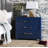 Elegant Chamere 31.87'' Wide Nightstand – Glam Bedroom Chest with 3 Drawers and Brass Pulls Storage-4192107