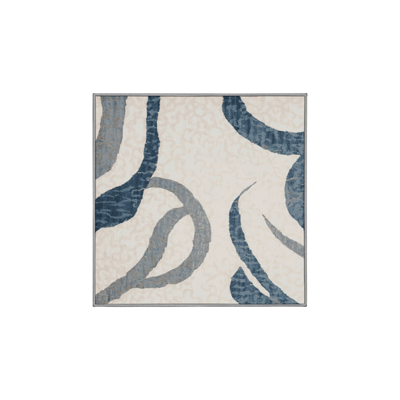 Tapis gris soyeux et moelleux, Carré 4 pi