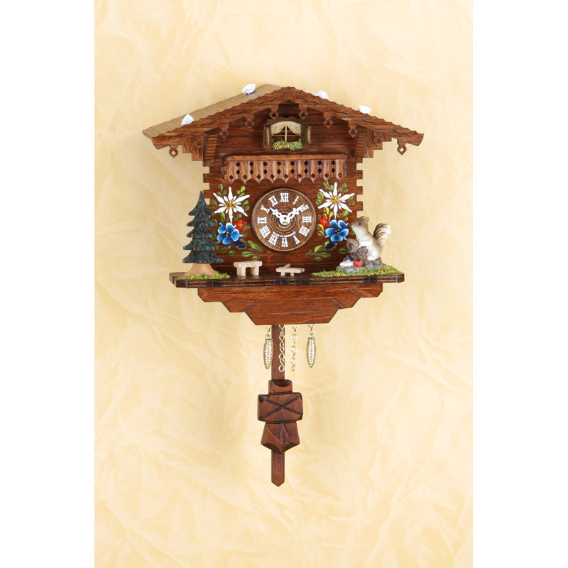Edelweiss Wood Cuckoo Wall Clock