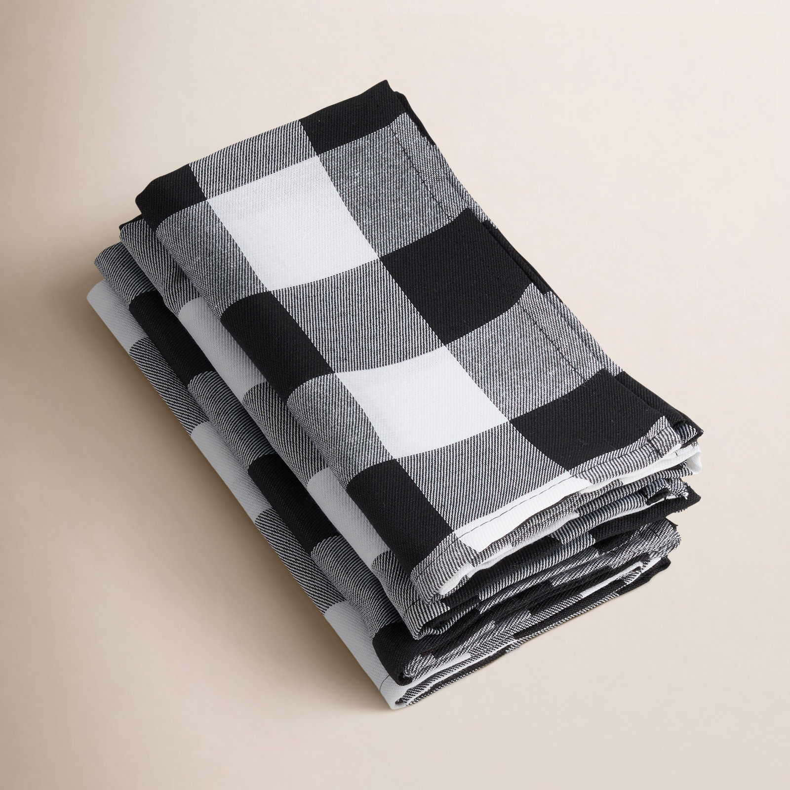 Franco Buffalo Plaid 20" Cotton Napkin, Black/White