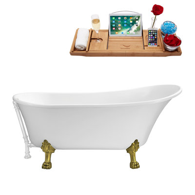 59.1'' x 27.6'' Soaking Acrylic Bathtub