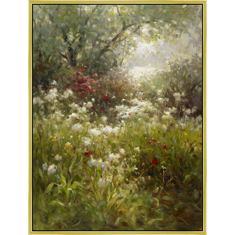 «Sunlit Meadow Gathering», H 42 po x l 32 po, Doré