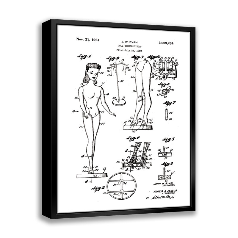 «Barbie Doll», reproduction de cadre sur toile flottante, L 22 po x H 28 po