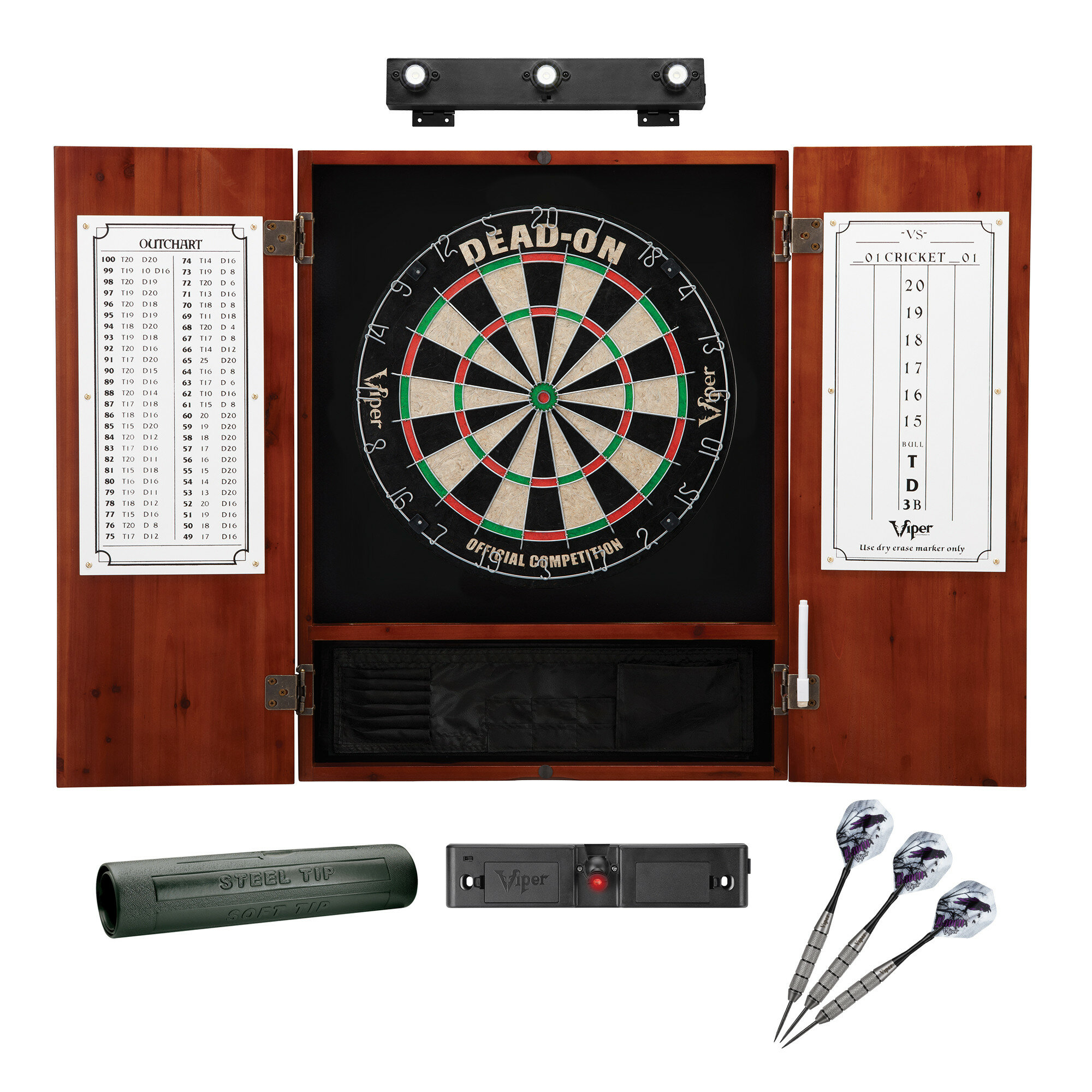 Budweiser Clydesdale Trademark Global Bristle Dartboard And Cabinet Set  (Darts Included)