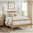 Queen Bed With Wood Finish And Turned Post Design Solid Construction Mattress Compatibility