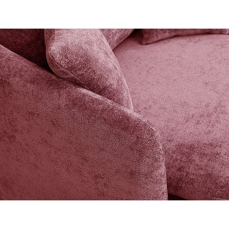 Fauteuil d'appoint pivotant avec repose-pieds, Pink