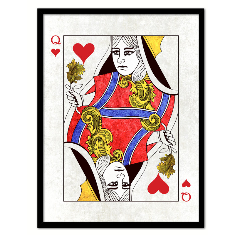 «Queen Heart Poker Decks Of Vintage Card», reproduction de photo sur toile 19 pièces