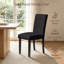 Chaises de salle à manger rembourrées Parsons (ensemble de 2) - Siège en tissu avec pieds en bois massif, chaises d'appoint de cuisine modernes-243576624