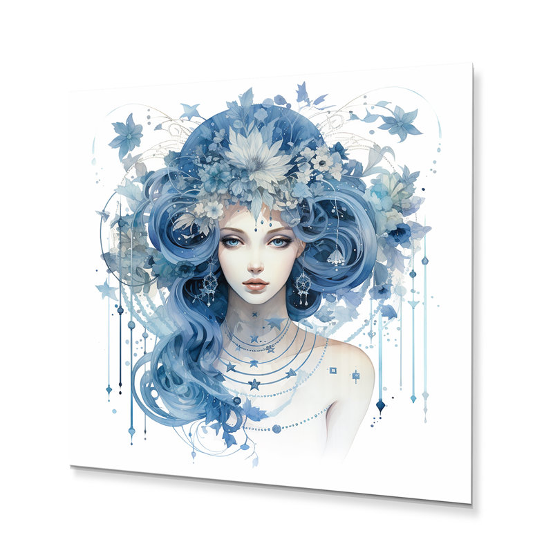 Signe du zodiaque vierge - impression sans cadre sur métal, H 23 po x l 23 po x P 1 po