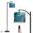 Arc Floor Lamp with Adjustable Lampshade Blue Beach Ocean Dolphin Underwater World Coral Fish Navy Seascape Standing Lamp 3 Color Temperatures Dimmable Tall Pole Lamp with Foot Switch for Bedroom
