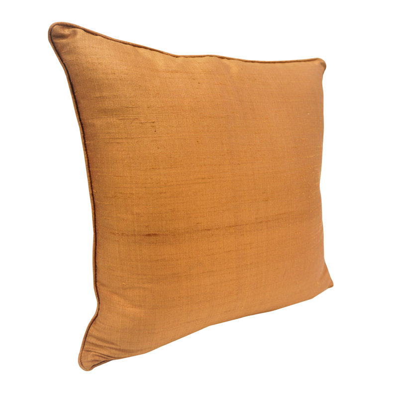  Dupion Silk Throw Pillow, Brown
