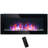 28.5" 1500W Electric Wall-Mounted Fireplace With Flame Effect, 7 Color Background Light, Black-406352010