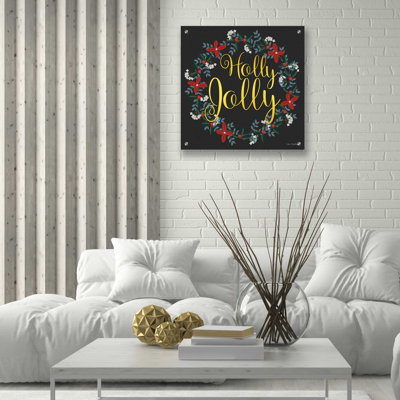 «Holly Jolly Wreath» par Seven Trees Design, art mural en verre acrylique