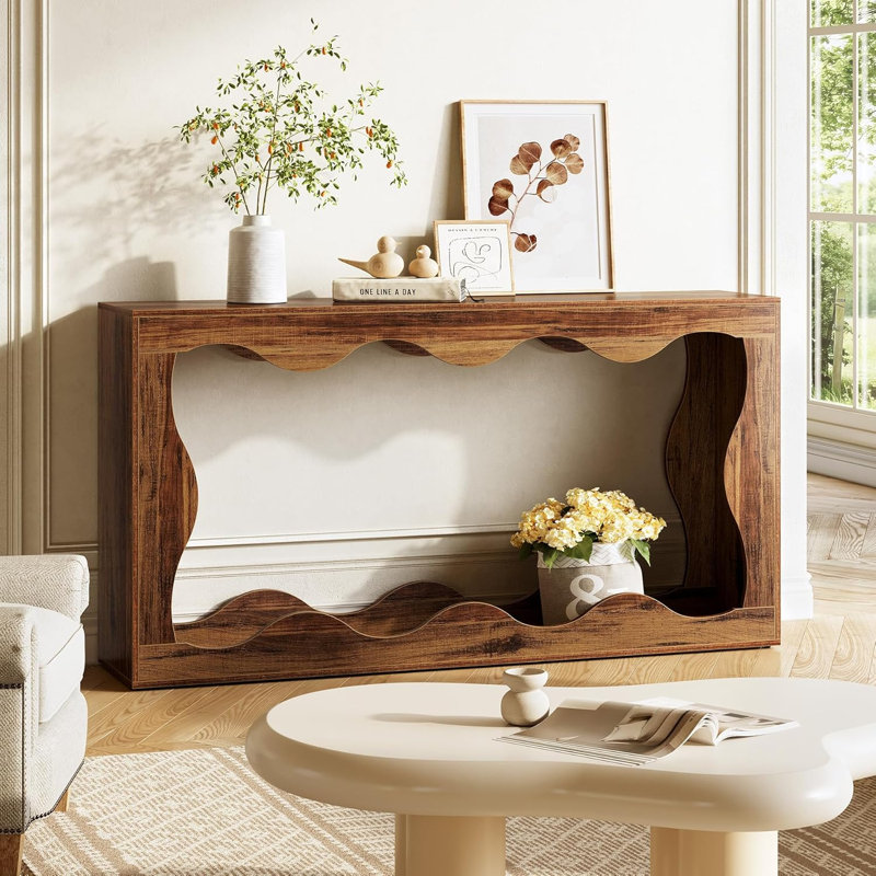 Table d'entrée 63 pouces, design chic, table de canapé de style campagnard derrière le canapé