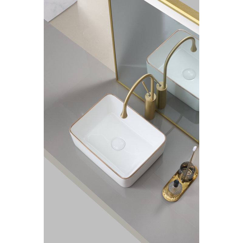 Wenty 11.85'' Ceramic Rectangular Bathroom Sink