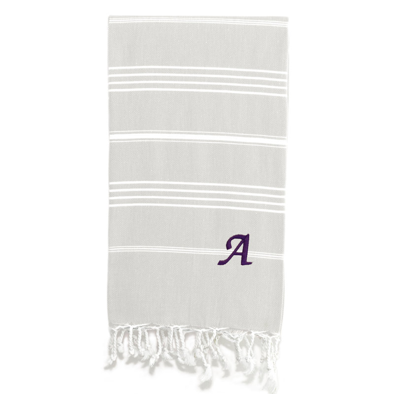 Serviette de plage 100% coton Pestemal Lucky, A, Crème / Blanc