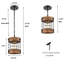Luminaire suspendu cylindrique en bois patiné