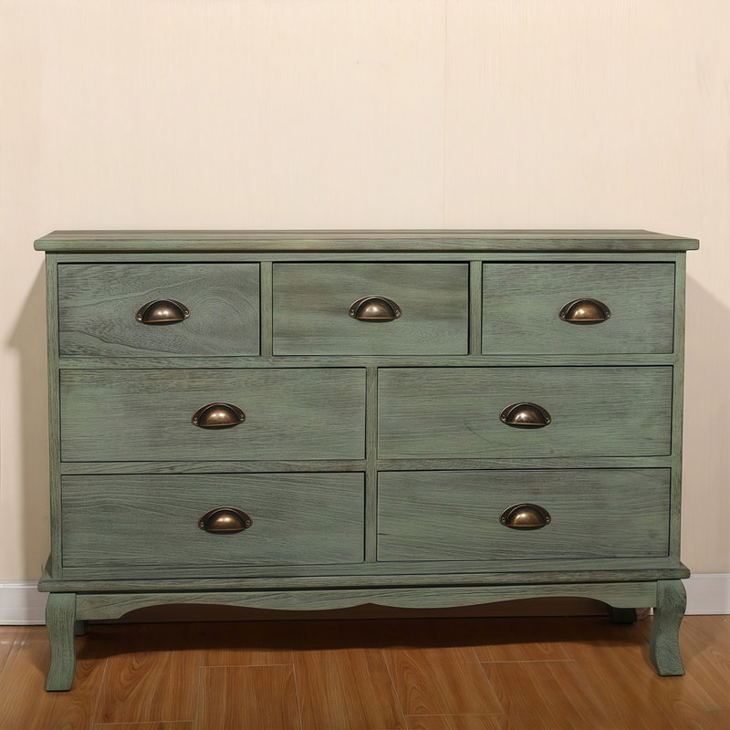 Armoire d'appoint en bois massif vert foncé, Dark Green