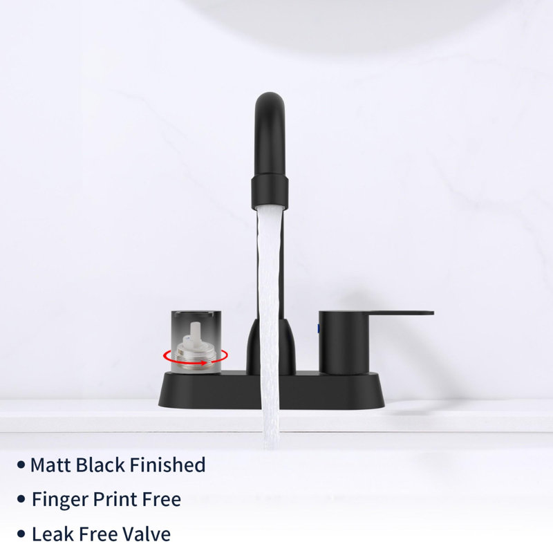 Bathroom faucet with 360 degree turn spout, Matt Black