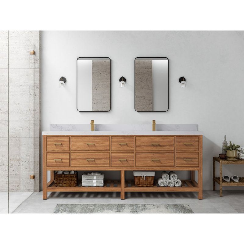 Ensemble de meuble-lavabo double 84 po Parker, Calacatta Nuvo