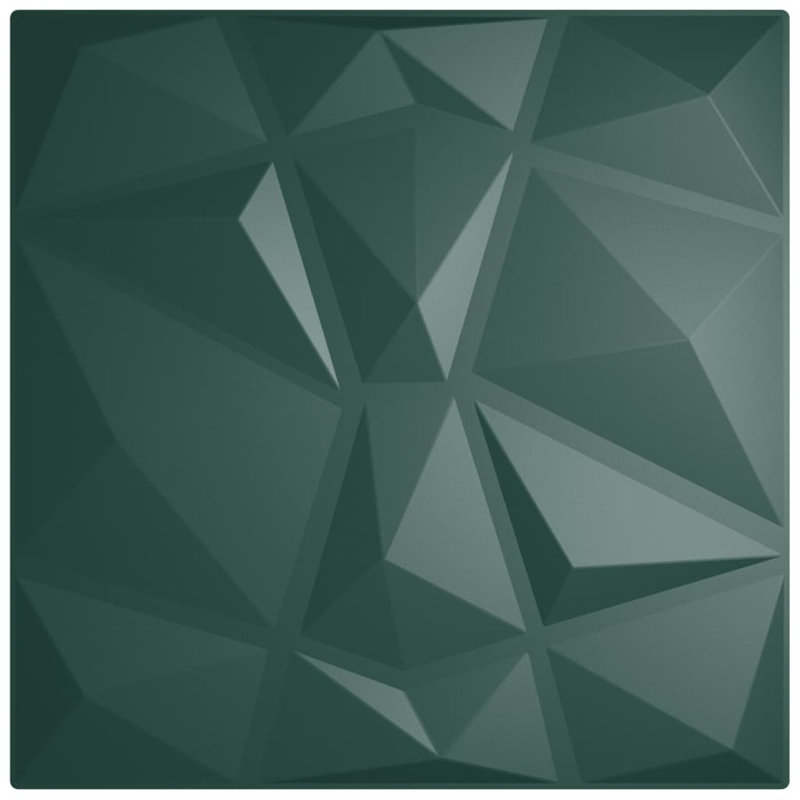 Hewell Wall Panels 24 pcs Green 50x50 cm XPS 6 m² Diamond