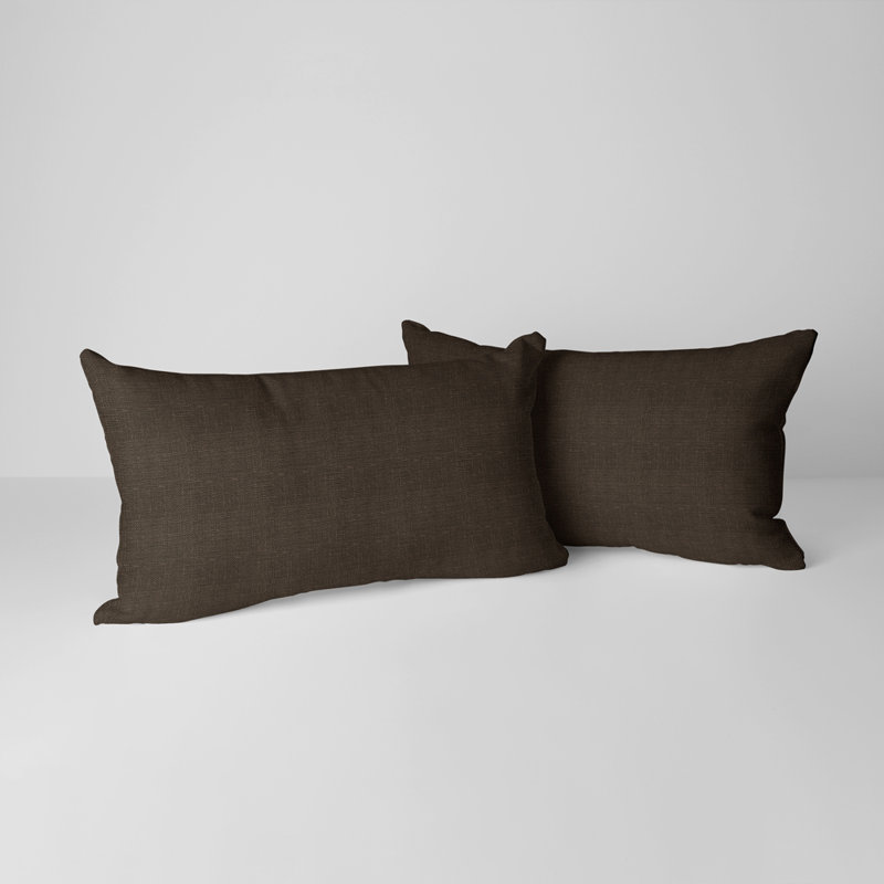 Housse de coussin rectangulaire S&G Slubb, Brun