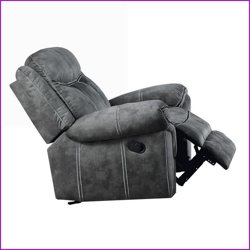 Fauteuil inclinable inclinable en velours gris avec mécanisme Cenro | Gris | Velours