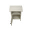 Table d'appoint compacte avec finition stratifiée en chêne lavé, tablette ouverte et rangement fermé pour les salons transitionnels.-2076429830