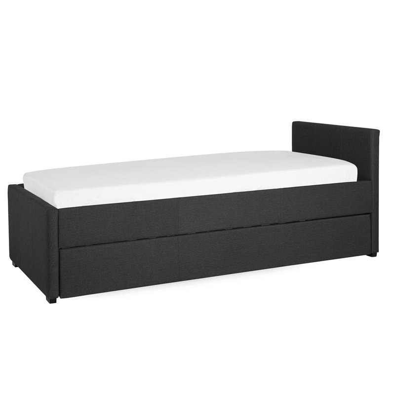 Shannen Upholstered Daybed with Trundle, Grey