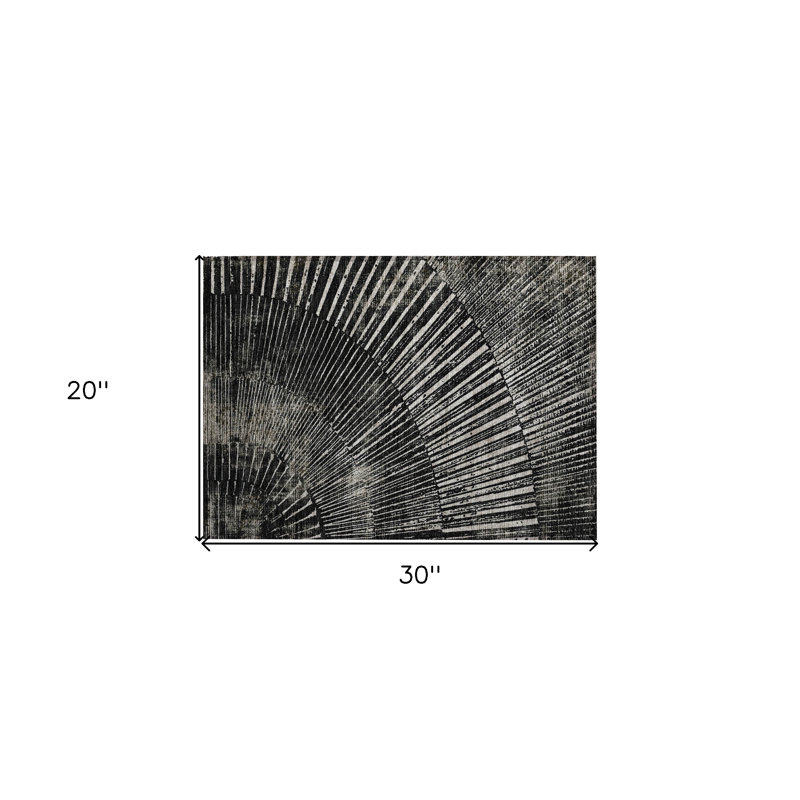 Tapis extérieur lavable antidérapant noir et ivoire 2 pi x 3 pi