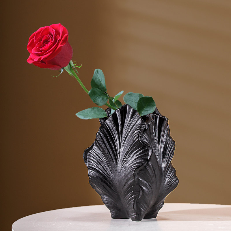 Ceramic Flower Vases For Decor, Black