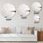 Blanc et or ondulations de pierre - art mural rond en marbre abstrait-88629143