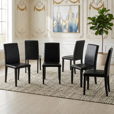 Chaise de salle à manger moderne Parsons avec pieds robustes en métal (ensemble de 6)