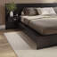 Chambre à coucher moderne Kaphan - Lit plateforme avec tête de lit et tables de chevet (2) - Assemblage facile, aucun sommier requis-60439311-60439304
