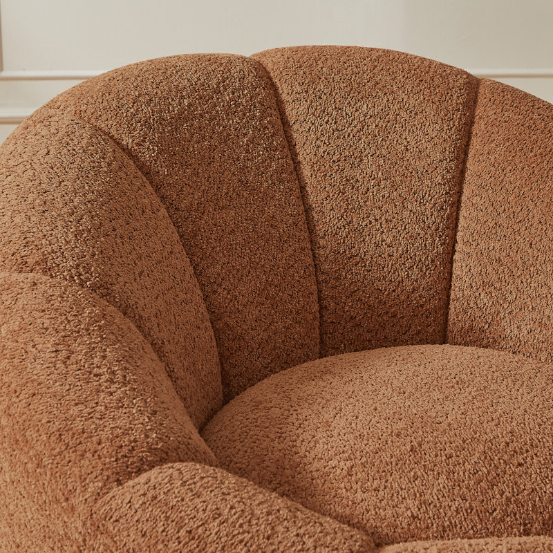 Fauteuil d'appoint pivotant rembourré, Caramel Teddy